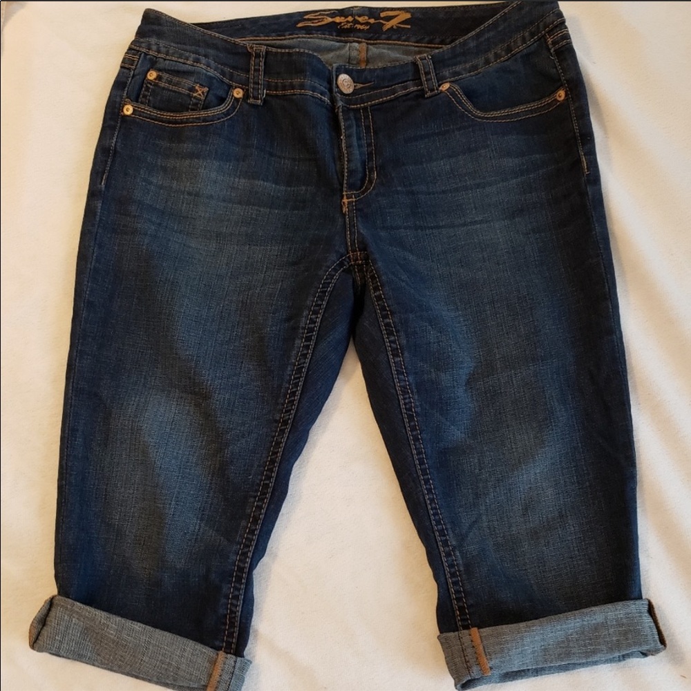 Seven7 Dark Denim Shorts Plus Size 16